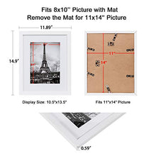 Load image into Gallery viewer, upsimples 11x14 Picture Frame Set of 5,Display Pictures 8x10 with Mat or 11x14 Without Mat,Wall Gallery Photo Frames,White