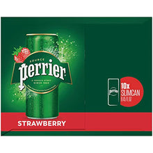 Load image into Gallery viewer, Perrier Strawberry Flavored Carbonated Mineral Water, 8.45 fl oz. Slim Cans (10 Pack)