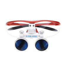 Load image into Gallery viewer, Ocean Aquarius 3.5X 420mm Surgical Binocular Loupes Glasses Lens Magnifier (Red)