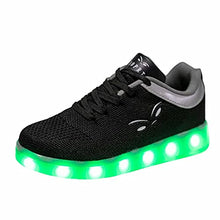 Load image into Gallery viewer, TOLLN Kids Boys Girls Breathable LED Light Up Flashing Sneakers for Children Shoes-9011-Black-38