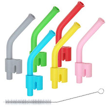 Load image into Gallery viewer, SHARE&CARE BPA Free Baby Silicone Straw Set (6 Pack) with a Cleaning Brush for Baby Self-Feeding Training (Multicolor)