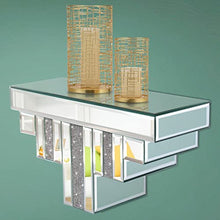 Load image into Gallery viewer, Floating Wall Shelf Mirrored, Silver Mirror Crushed Diamond Decorative Wall Shelf for Home Decoration Crystal Diamond Wall Art Décor Accent Piece Showcase, 14.2" L×5.3" W×7.7" H