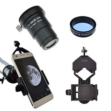 Load image into Gallery viewer, Gosky 1.25" Moon Filter & 2X Barlow Lens Kit + Cell Phone Adapter Mount