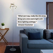Load image into Gallery viewer, Brightech Halo Split - Modern LED Torchiere Floor Lamp, For Offices - Bright Standing Pole Light - Tall, Dimmable Uplight for Reading In Your Bedroom or Living Room - Platinum Silver