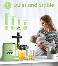 Load image into Gallery viewer, Juicer Machines, ORFELD Cold Press Juicer with 92% Juice Yield & Purest Juice, Easy Cleaning & Quiet Motor Juice Extractor for Vegetables and Fruits (Green)