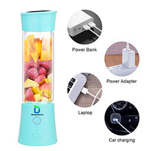 Load image into Gallery viewer, Diwenhouse Portable Blender - Personal Size Blender for Shakes and Smoothies, USB Rechargeable Electric Mini Juice Cup Blender for Travel, 16oz, Blue