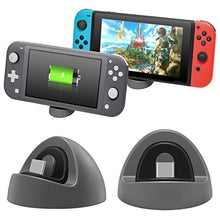 Load image into Gallery viewer, Charging Dock for Nintendo Switch/Nintendo Switch Lite, Mini Dome Protable Charger Station for Nintendo Switch/Nintendo Switch Lite (Grey)