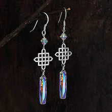 Load image into Gallery viewer, AAA+ Quality Crystal Earrings for Women Dangle, Celtic Knot Earrings for Women Sterling Silver, Silver Dangle Earrings for Women