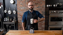 Load image into Gallery viewer, Babish Carving Fork and Whisk Latte Tattoo Mug, 15oz