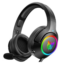 Load image into Gallery viewer, Gaming Headset PC Headphones Over-Ear with Microphone 3.5mm Audio Jack RGB LED Lights for PS4 PS5 Xbox One Computer, Applicable Various Head Types (Adapter Not Included)