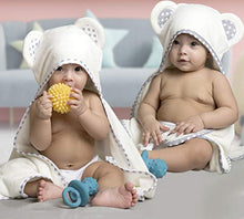 Load image into Gallery viewer, Set of 2 Bamboo Hooded Baby Towels – Large, Luxurious and Ultra Absorbent – 30 x 30 Inch – Soft and Suitable Bamboo Baby Bath Towels for Infants, Toddlers and Kids – 400 GSM for Boys and Girls