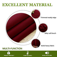 Load image into Gallery viewer, NICETOWN Holiday Decor Thermal Insulated Solid Grommet Blackout Curtains/Drapes for Living Room on Christmas & Thanksgiving (1 Pair, 42 by 63 inches, Burgundy Red)