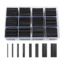Load image into Gallery viewer, 650pcs Heat Shrink Tubing Black innhom Heat Shrink Tube Wire Shrink Wrap UL Approved Ratio 2:1 Electrical Cable Wire Kit Set Long Lasting Insulation Protection, Safe and Easy, Eco-Friendly Material