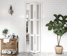 Load image into Gallery viewer, BARNER HOME Bi-Fold Doors, 24in x 80 in, 3-lite Tempered Frosted Glass Panel, MDF, White Closet Door