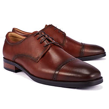 Load image into Gallery viewer, Men's Dress Shoes Genuine Leather Formal Oxford Shoes for Men Wingtip Lace Up Oxford Brown