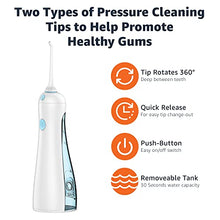 Load image into Gallery viewer, Amazon Basics HydroClean Cordless Water Flosser, 1 Water Flosser Handle, 2 Flosser Tips, 2 AA batteries included