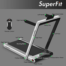 Load image into Gallery viewer, Goplus 2 in 1 Folding Treadmill, 2.25HP Under Desk Electric Treadmill, Installation-Free, with Bluetooth Speaker, Remote Control and LED Display, Walking Jogging Machine for Home/Office Use (Silver)
