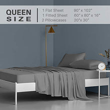 Load image into Gallery viewer, Secura Everyday Luxury Queen Bed Sheet Set 4 Piece - Soft Microfiber 1800 Thread Count 16" Deep Pocket Sheet Sets - Hypoallergenic, Wrinkle & Fade Resistant (Gray)