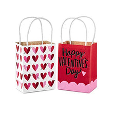 Load image into Gallery viewer, Hallmark 5" Mini Paper Valentines Day Gift Bags Assortment (Pack of 5: Valentine Hearts) for Gift Cards, Galentines Day, Teacher Presents
