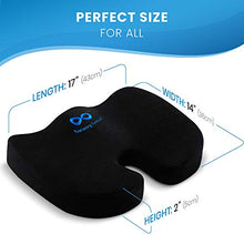 Load image into Gallery viewer, Everlasting Comfort Seat Cushion for Office Chair - Tailbone Cushion - Coccyx Cushion - Sciatica Pillow for Sitting (Black)