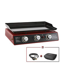 Load image into Gallery viewer, Royal Gourmet PD1301R 24-Inch 3-Burner Portable Table Top Gas Grill Griddle, 25,500 BTUs, Red
