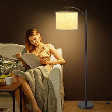 Load image into Gallery viewer, DLLT Bedroom Led Floor Lamp, 8W Industrial Arc Floor Lamp with Hanging Lamp Shade, Tall Standing Modern Floor lamp Reading for Living Room, Office, Study Room, Hotel with E26 Bulb-Warm