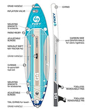 Load image into Gallery viewer, NIXY Newport Paddle Board All Around Inflatable SUP 10'6" x 33” x 6” Ultra-Light Stand Up Paddleboard Built with Dual Layer Woven Drop Stitch Includes Carbon Hybrid Paddle, Pump, Bag & More (Aqua)
