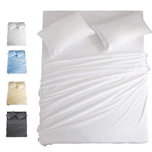 Load image into Gallery viewer, COHOME California King Bed Sheets Set 4 Piece, Microfiber 1800 Thread Count Luxury Egyptian Sheets -Stain Wrinkle Fade Resistant, Hypoallergenic 16 inch Deep Pocket Bedding Set (White)