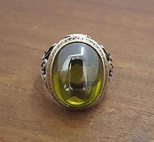 Load image into Gallery viewer, Beautiful Handcrafted 925K Sterling Silver Mens Ring With Cz Peridot Stone RP1252