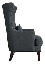 Load image into Gallery viewer, Homelegance Avina Fabric Wingback Chair, Charcoal