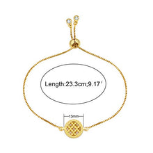 Load image into Gallery viewer, CILILI 26 Alphabet Charms Handmade Initial Round Shell Turquoise Letters with White Rhinestones Snake Chain Personalised Bracelet Anklet Jewelry Gifts for Women Girls (Shell(Gold), Y)