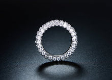Load image into Gallery viewer, Barzel 18K White Gold Plated & Italian-Cut CZ 3 Row Eternity Ring (8)