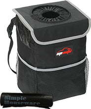 Load image into Gallery viewer, EPAuto Waterproof Car Trash Can with Lid and Storage Pockets, Black