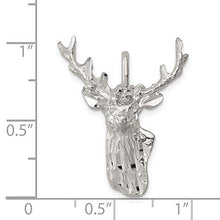 Load image into Gallery viewer, 925 Sterling Silver Deer Head Pendant Charm Necklace Animal Man Fine Jewelry For Dad Mens Gifts For Him