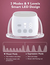 Load image into Gallery viewer, Momcozy S9 Pro Wearable Breast Pump, Hands-Free Breast Pump of Longest Battery Life & LED Display, Double Portable Electric Breast Pump with 2 Modes & 9 Levels - 24mm, 2 Pack Gray