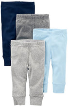 Load image into Gallery viewer, Simple Joys by Carter's Baby Boys' Pants, Pack of 4, Blue/Grey/White, Newborn