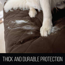 Load image into Gallery viewer, Sofa Shield Original Patent Pending Reversible Large Sofa Protector for Seat Width up to 70 Inch, Furniture Slipcover, 2 Inch Strap, Couch Slip Cover Throw for Pets, Dogs, Cats, Sofa, Chocolate Beige