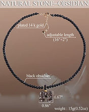 Load image into Gallery viewer, Lightock Silver Obsidian Bowknot Chokers Necklaces for Women Bead Chain Gemstones and Crystals Good Lucy Necklace Healing Crystal