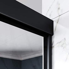 Load image into Gallery viewer, ELEGANT Double Sliding Shower Door 60 in. W x 72 in. H,Semi-Frameless Glass Shower Screen Panel 1/4" Clear Glass Bathroom Doors Bypass Shower Enclosure,Black Hardware
