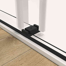 Load image into Gallery viewer, Cotoala Frameless Double Sliding Shower Door, 56" - 72" Width Width, 76" Height, Noiseless Shatterproof Bathroom Gate with Square Rail and 0.4" Clear Tempered Glass