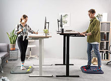 Load image into Gallery viewer, FEZIBO Dual Motor Height Adjustable Electric Standing Desk, 48 x 24 Inches Full Sit Stand Home Office Table with Splice Board, White Frame/Black and Rustic Brown Top