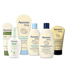 Load image into Gallery viewer, Aveeno Baby Essential Daily Care Baby & Mommy Gift Set Featuring a Variety of Skin Care and Bath Products to Nourish Baby and Pamper Mom, Baby Gift for New and Expecting Moms, 7 Items