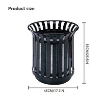 Load image into Gallery viewer, Outdoor Metal Slatted Trash Receptacle,Waste Receptacle,Commercial Trash Cans,Zone Round Garbage Bin,Square Hotel Street Patio Indoor Metal Standard Waste Receptacle