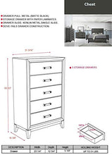 Load image into Gallery viewer, Kings Brand Furniture – Ambroise 6-Piece King Size Bedroom Set, Grey/Black. Bed, Dresser, Mirror, Chest & 2 Night Stands