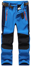 Load image into Gallery viewer, DAFENGEA Kids Snow Ski Pants Hiking Boys Girls Outdoor Waterproof Windproof Fleece Warm Snowboard Pants,KZ2068-SkyBlue-12Y