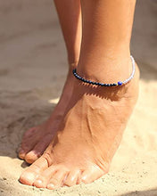 Load image into Gallery viewer, Jewever Moonstone with Blue Sandstone Bracelet Anklet for Women Energy Healing Crystals Womens Bracelet Gem Yoga Meditation Bring Good Luck