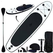 Load image into Gallery viewer, Blue Water Toys 2-in-1 SUP And Kayak! | 10’ Inflatable Stand Up Paddle Board/Kayak | Complete Accessory Set That Includes Convertible Paddle, Kayak Seat, Travel Backpack, and More!