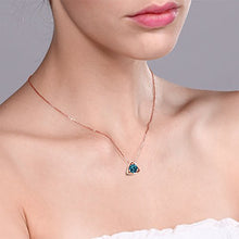 Load image into Gallery viewer, Gem Stone King 10K Rose Gold London Blue Topaz Pendant Necklace For Women (0.50 Cttw, Round 5MM, Gemstone Birthstone, with 18 Inch Chain)