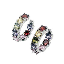 Load image into Gallery viewer, Women Silver Earrings Rose Gold Earring Garnet Peridot Amethyst Morganite Ideal Gift Choice (Silver earrings)