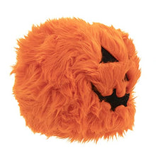 Load image into Gallery viewer, goDog Halloween Furballz Squeaker Plush Pet Toy for Dogs & Puppies, Soft & Durable, Tough & Chew Resistant, Reinforced Seams - Pumpkin Orange, Small
